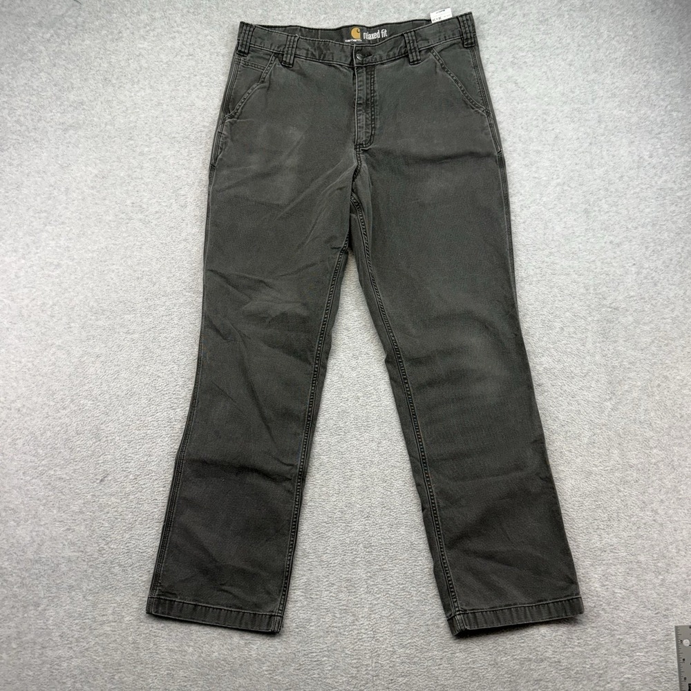 Carhartt Pants Mens 36 x 32 Gray Relaxed Fit Rugged Flex Work Utility 102291 306
